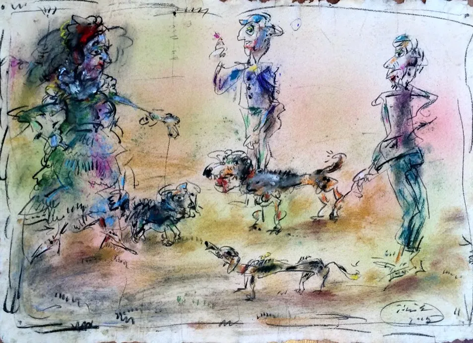 犬を散歩させる人々 – Ernő Tóth