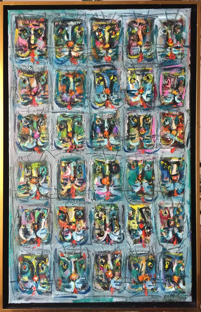 Stray Cats – painting by Ernő Tóth
