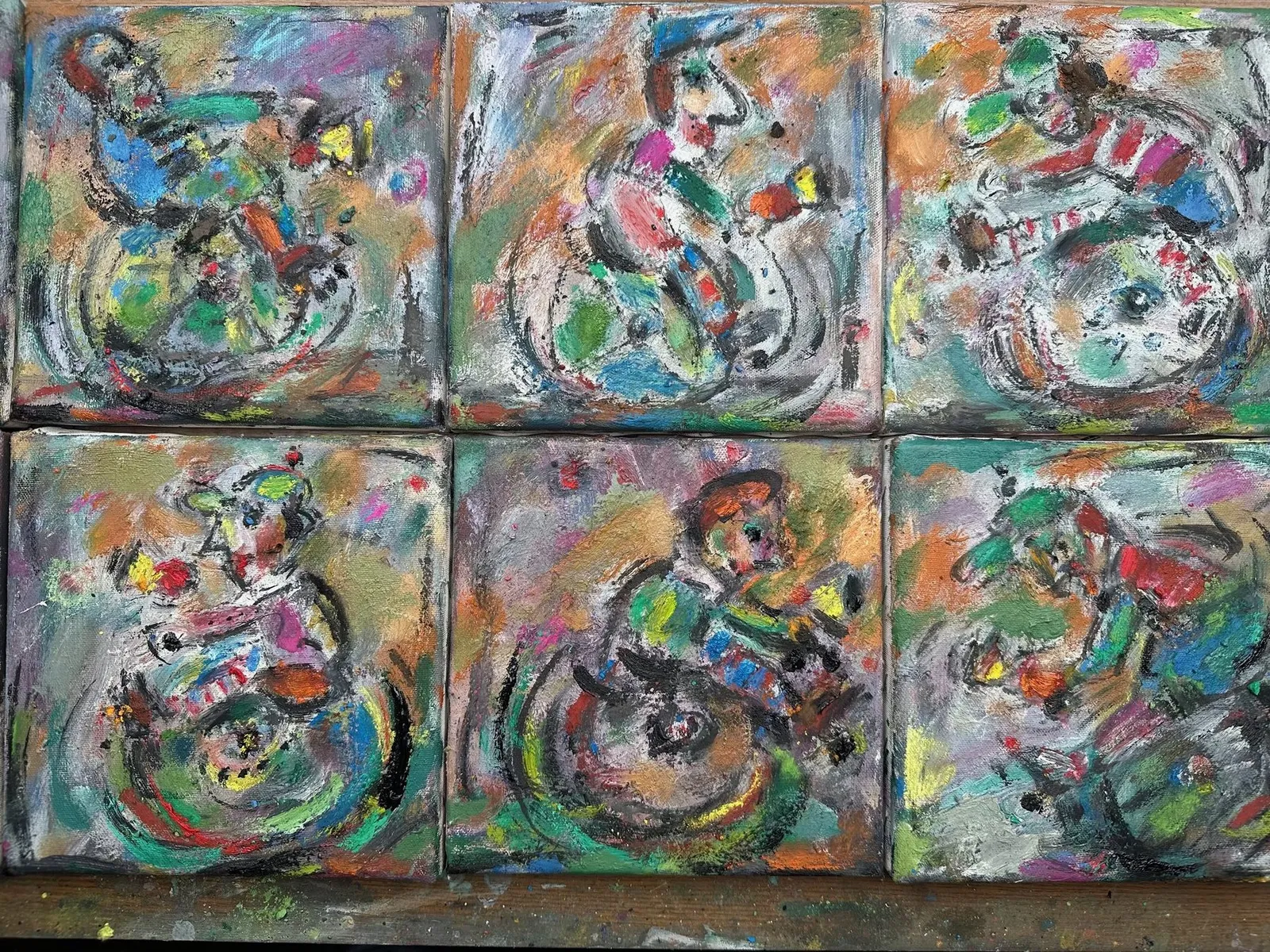 Cyclists, six panels – Ernő Tóth