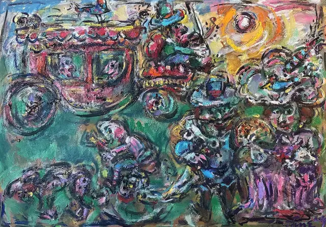 马车 – Ernő Tóth 的绘画作品