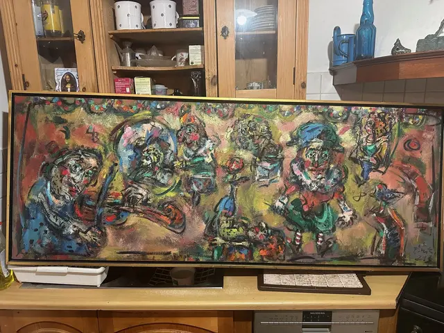 Clown Parade – painting by Ernő Tóth