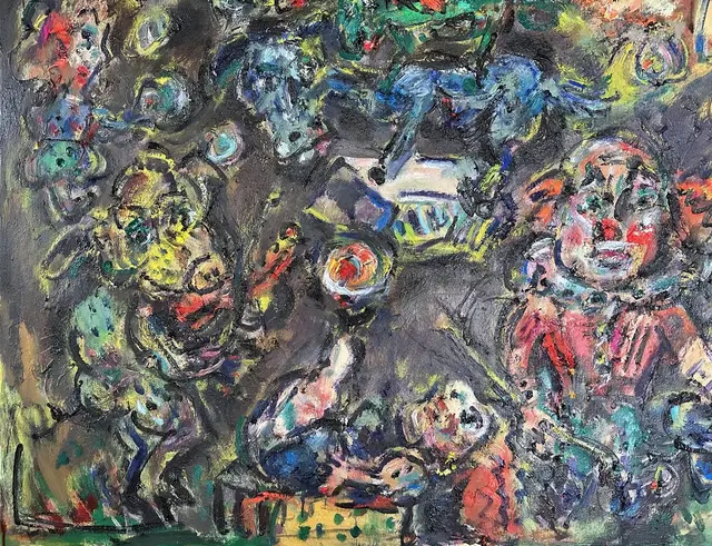 夜晚的马戏团 – Ernő Tóth 的绘画作品