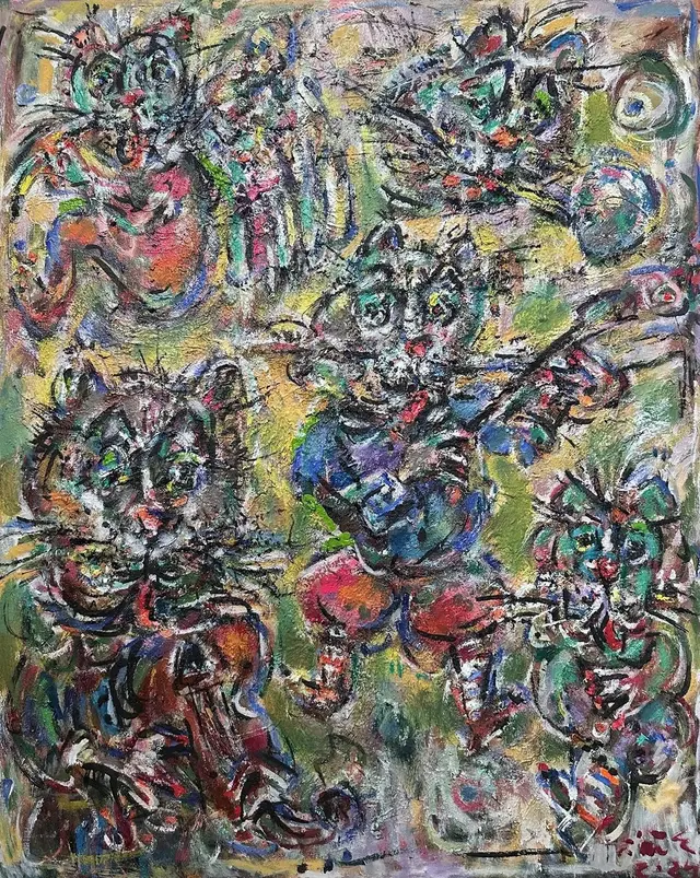 猫的小夜曲 – Ernő Tóth 的绘画作品