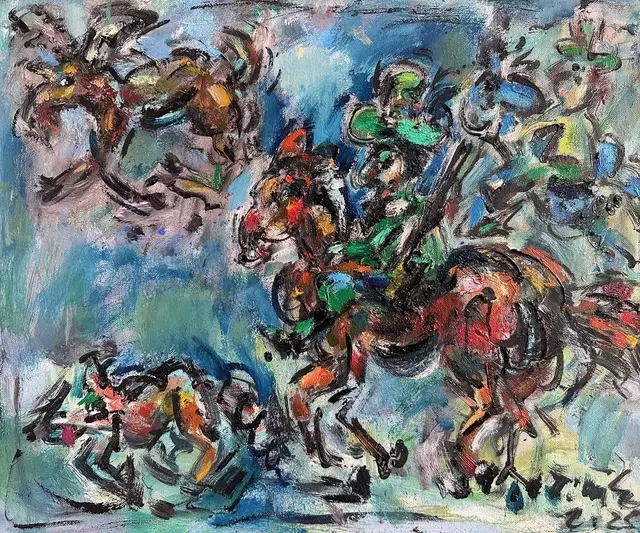 狩猎 – Ernő Tóth 的绘画作品