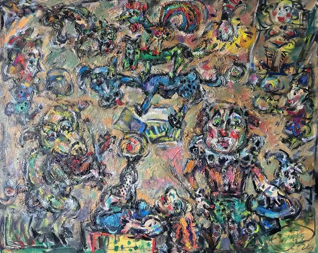 蓝色野兽的马戏团 – Ernő Tóth 的绘画作品