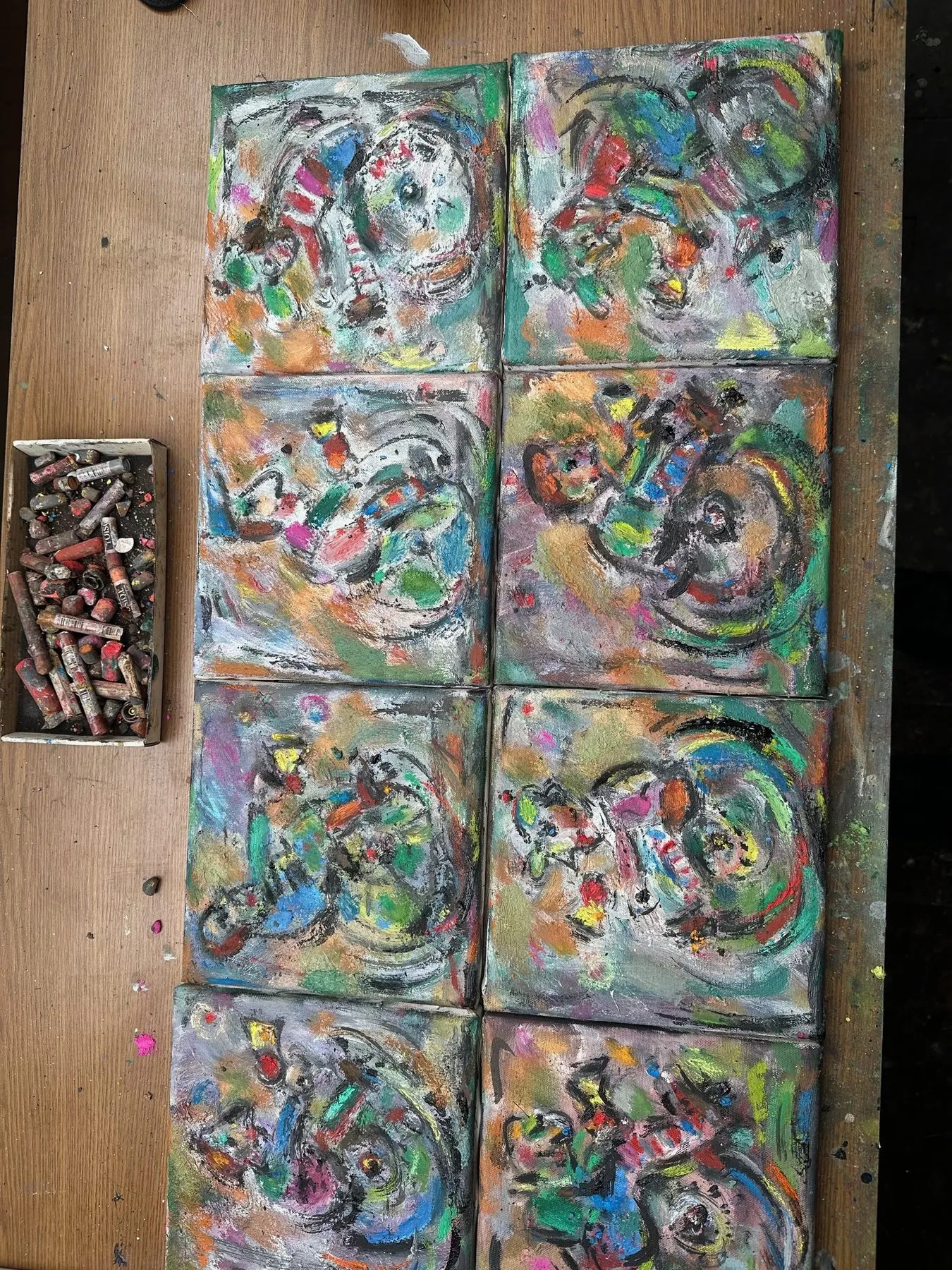Cyclists, eight panels – Ernő Tóth