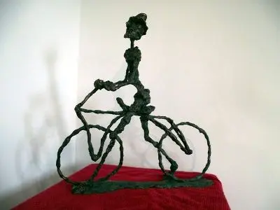 Velocipede – bronze sculpture by Ernő Tóth