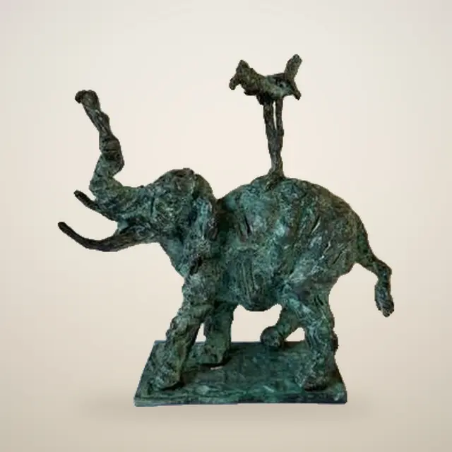 Elephant with Bird
