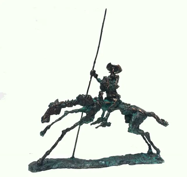 Don Quijote 2 – bronze sculpture by Ernő Tóth