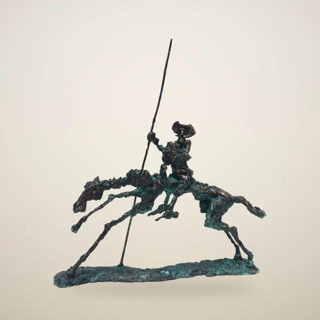 Don Quijote II – Bronzeskulptur von Ernő Tóth